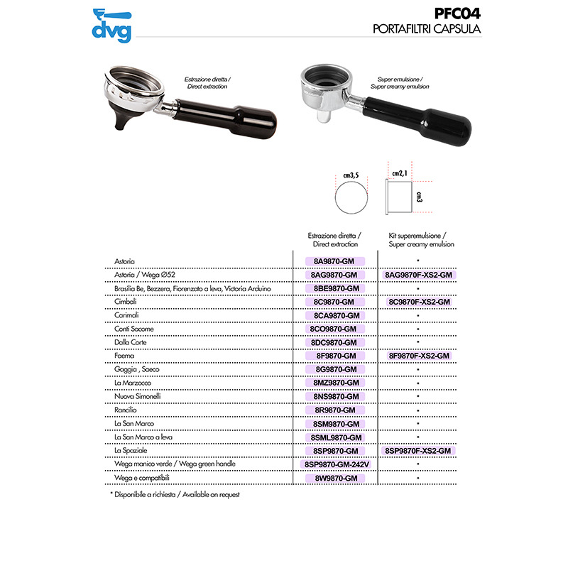 SINGLE DOSE GIMOKA®/ILLY UNO® COMPATIBLE CAPSULE PORTAFILTER MOD