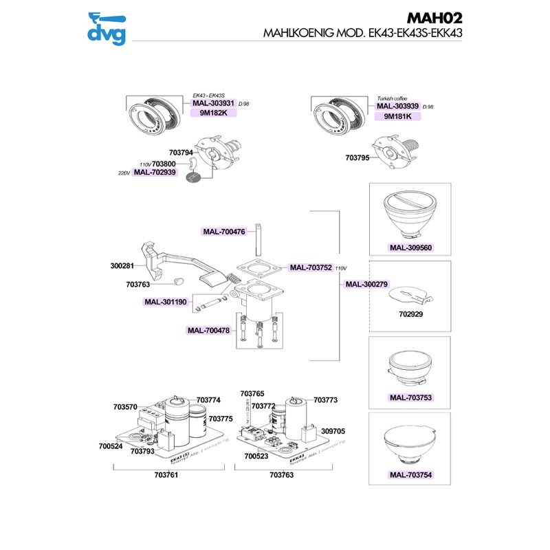 HOPPER LID COMPAK K30-EK43 : Spare parts coffee machines and ...